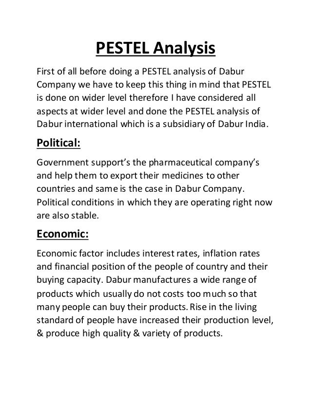 dabur wiki Pest analysis of dabur chyawanprash